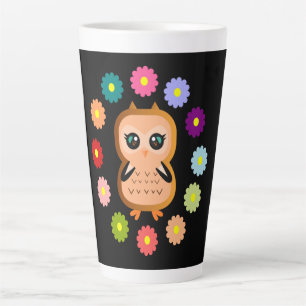 Hübsch Owl Niedlich Kawaii Girly Cartoon Illustrat Milchtasse