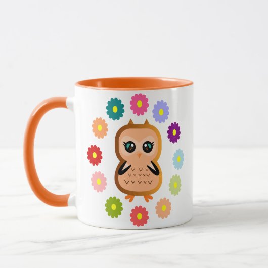 Hübsch Owl Niedlich Kawaii Girly Cartoon Illustrat Tasse (Links)