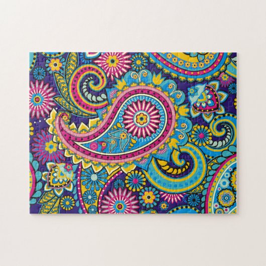 Hübsch Paisley Colorful Floral Puzzle (Horizontal)