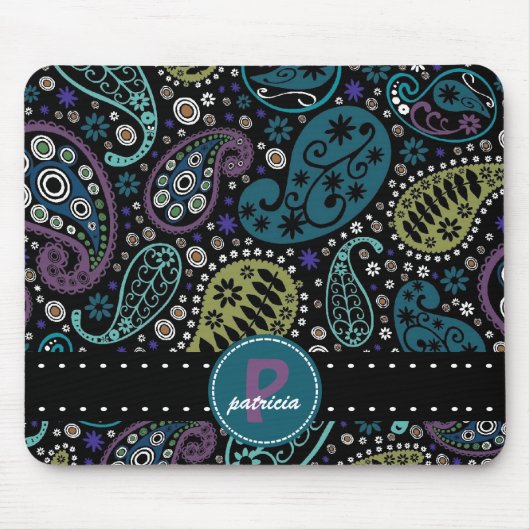 Hübsch Paisley in den reichen Pfauenfarben Mousepad (Vorne)