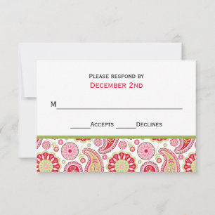 Hübsch Paisley Wedding RSVP Card