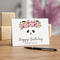 Hübsch Panda Girl Personalisiert Happy Birthday Ca