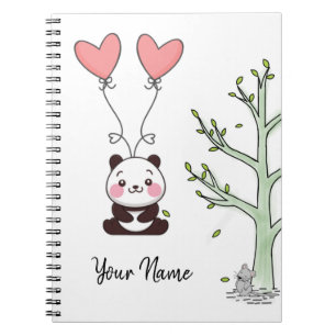 Hübsch Panda Girly Pink Custom Notizblock