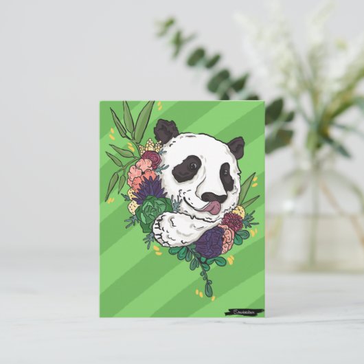 Hübsch Panda Postkarte (Stehend Vorderseite)