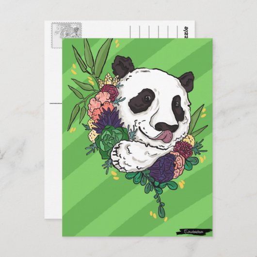 Hübsch Panda Postkarte (Vorne/Hinten)