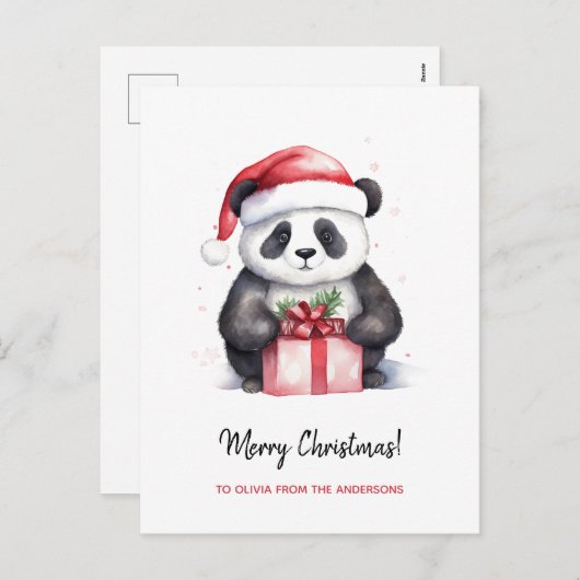 Hübsch Panda Santa Merry Weihnachten (Vorne/Hinten)