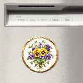 Hübsch Pansy Blume Bouquet Magnet (In Situ (Geschirrspüler))