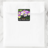 Hübsch Pansy Get well Square Sticker (Tasche)