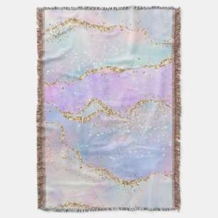 Hübsch Pastel Agate   Gold Glitzer Vein Watercolor Decke