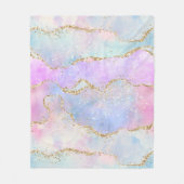 Hübsch Pastel Agate | Gold Glitzer Vein Watercolor Fleecedecke (Vorderseite)