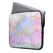 Hübsch Pastel Agate | Gold Glitzer Vein Watercolor Laptopschutzhülle (Vorderseite Links)