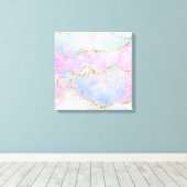 Hübsch Pastel Agate | Gold Glitzer Vein Watercolor Leinwanddruck (Insitu (Holzboden))