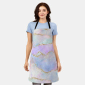 Hübsch Pastel Agate | Gold Glitzer Vein Watercolor Schürze (Getragen)