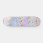 Hübsch Pastel Agate | Gold Glitzer Vein Watercolor Skateboard (Horizontal)