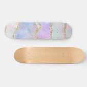 Hübsch Pastel Agate | Gold Glitzer Vein Watercolor Skateboard (Horizontal)