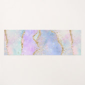 Hübsch Pastel Agate | Gold Glitzer Vein Watercolor Yogamatte (Vorderseite (Horizontal))