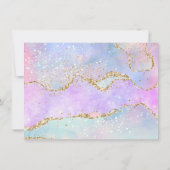 Hübsch Pastel Agate | Rainbow Watercolor Wedding Einladung (Rückseite)