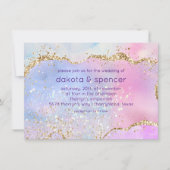 Hübsch Pastel Agate | Rainbow Watercolor Wedding Einladung (Vorderseite)
