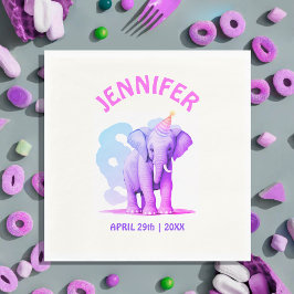 Hübsch Pastel Baby Pink Lila Elephant Watercolor Serviette