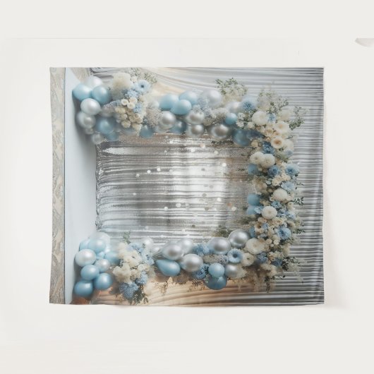 Hübsch Pastel Blue Balloon Arch Hanging Wandteppich (Vorderseite (Horizontal))