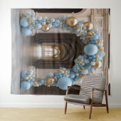Hübsch Pastel Blue Balloon Arch Hanging Wandteppich (Beispiel (Horizontal))