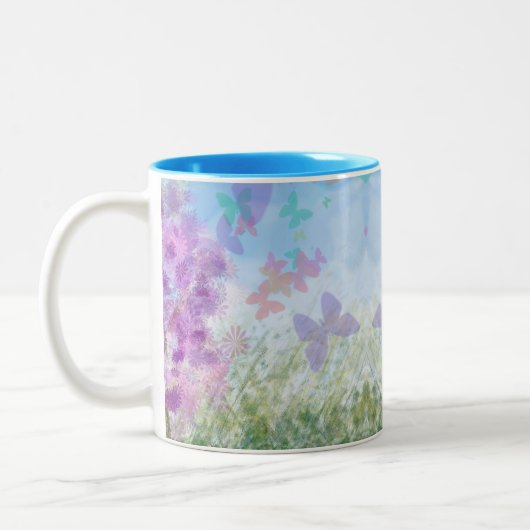 Hübsch Pastel Butterfly Garden Zweifarbige Tasse (Links)