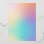 Hübsch Pastel Color Gradient JOY Foto Folien Feiertagskarte (Rückseite)