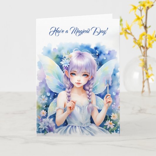 Hübsch Pastel Fairy Karte (Gelbe Blume)