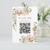 Hübsch Pastel Floral Wedding RSVP QR Begleitkarte (Stehend Vorderseite)