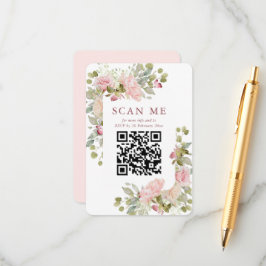 Hübsch Pastel Floral Wedding RSVP QR Begleitkarte
