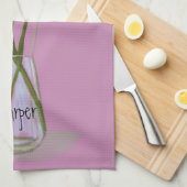 Hübsch Pastel Gerbera Blume +Individuelle Name Geschirrtuch (Viertel Falte)