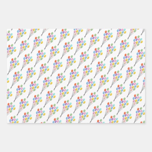 Hübsch Pastel Happy Birthday Mix Geschenkpapier Set (Vorderseite 2)