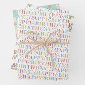 Hübsch Pastel Happy Birthday Mix Geschenkpapier Set (Beispiel)