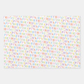Hübsch Pastel Happy Birthday Mix Geschenkpapier Set (Vorderseite)