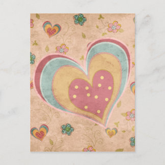 Hübsch Pastel Heart Postkarte