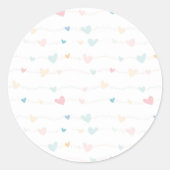 Hübsch Pastel Hearts Runder Aufkleber (Vorderseite)
