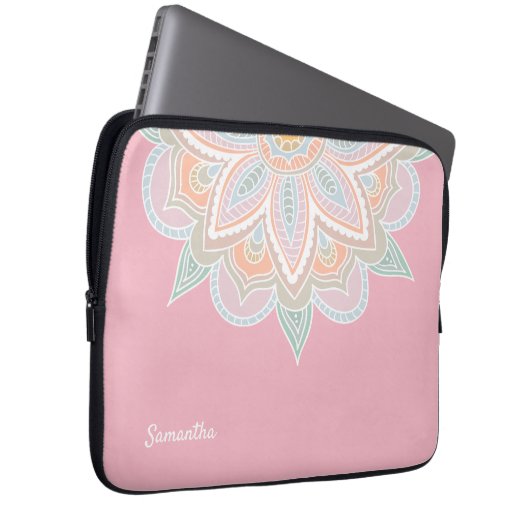 Hübsch Pastel Mandala Laptop Case (Vorne Rechts)