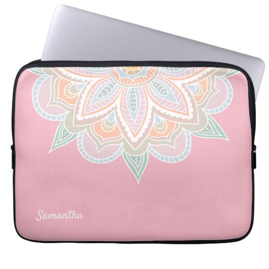 Hübsch Pastel Mandala Laptop Case (Vorderseite)