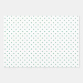 Hübsch Pastel Mint Green Gingham Karo Polka Dots Geschenkpapier Set (Vorderseite 2)