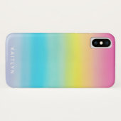 Hübsch Pastel Ombre Rainbow Name Girly Case-Mate iPhone Hülle (Rückseite (Horizontal))