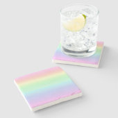 Hübsch Pastel Ombre Rainbow Steinuntersetzer (Seitenansicht)