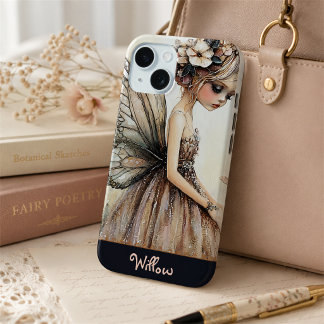 Hübsch Pastel Pink Blütenbraun Personalisiert Case-Mate iPhone Hülle
