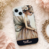 Hübsch Pastel Pink Blütenbraun Personalisiert Case-Mate iPhone Hülle