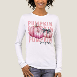 HÜBSCH PASTEL PINK FALL PUMPKINS Tri-Blend SHIRT