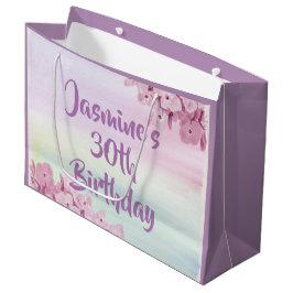 Hübsch Pastel Pink Hydrangea Wasserfarbe Große Geschenktüte