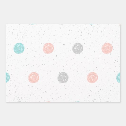 Hübsch Pastel Polka Dot Geschenkpapier Set (Vorderseite)