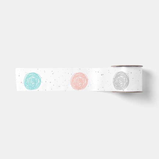 Hübsch Pastel Polka Dot Satinband (Vorderseite)