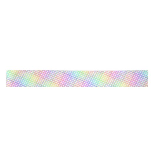 Hübsch Pastel Rainbow Kariert Gingham Pattern Satinband (Vorderseite)