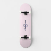 Hübsch Pastel Rosa Elegant Einfach Niedlich Mit Mo Skateboard (Vorderseite)