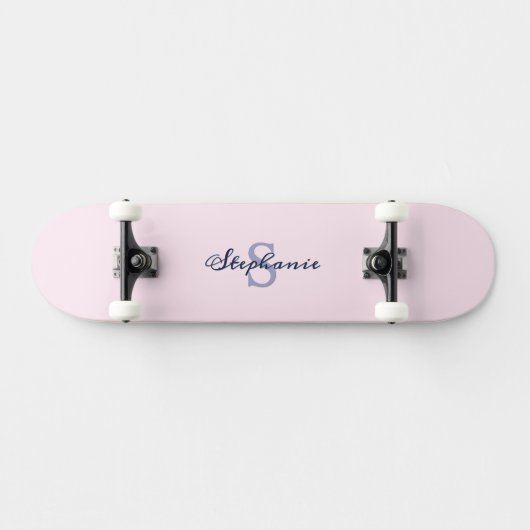 Hübsch Pastel Rosa Elegant Einfach Niedlich Mit Mo Skateboard (Horizontal)